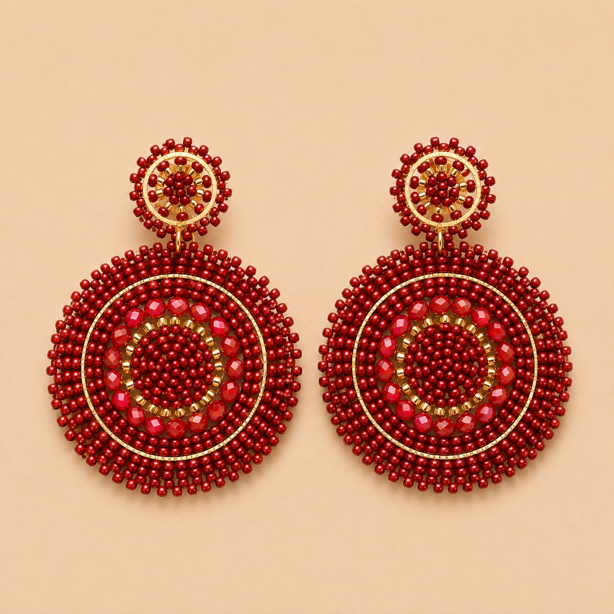 Aros Round red sparkle
