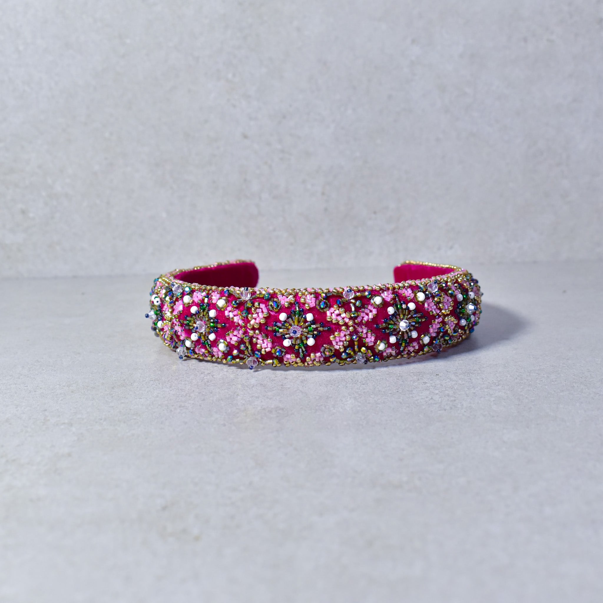 Cintillo Geometric BRIDGETE VELVET FUCSIA