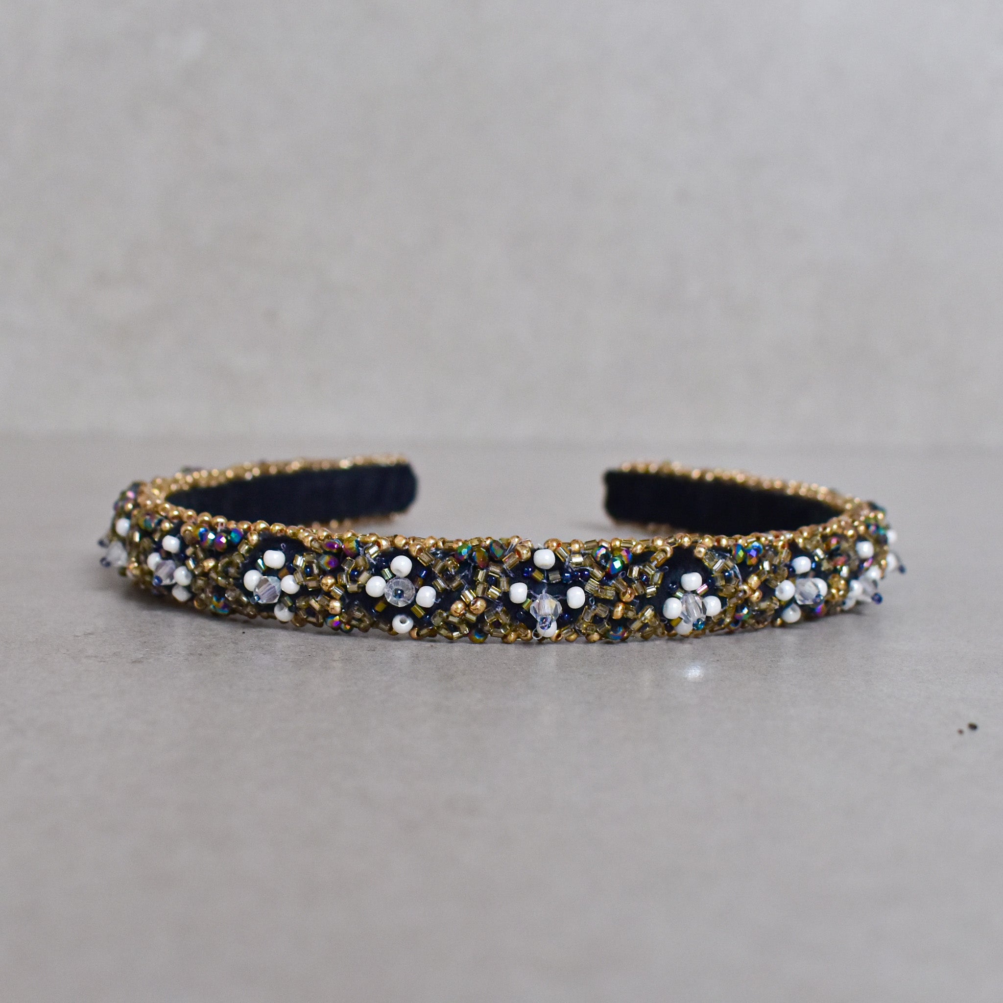 Cintillo Geometric BRIDGETE VELVET BLACK SKINNY