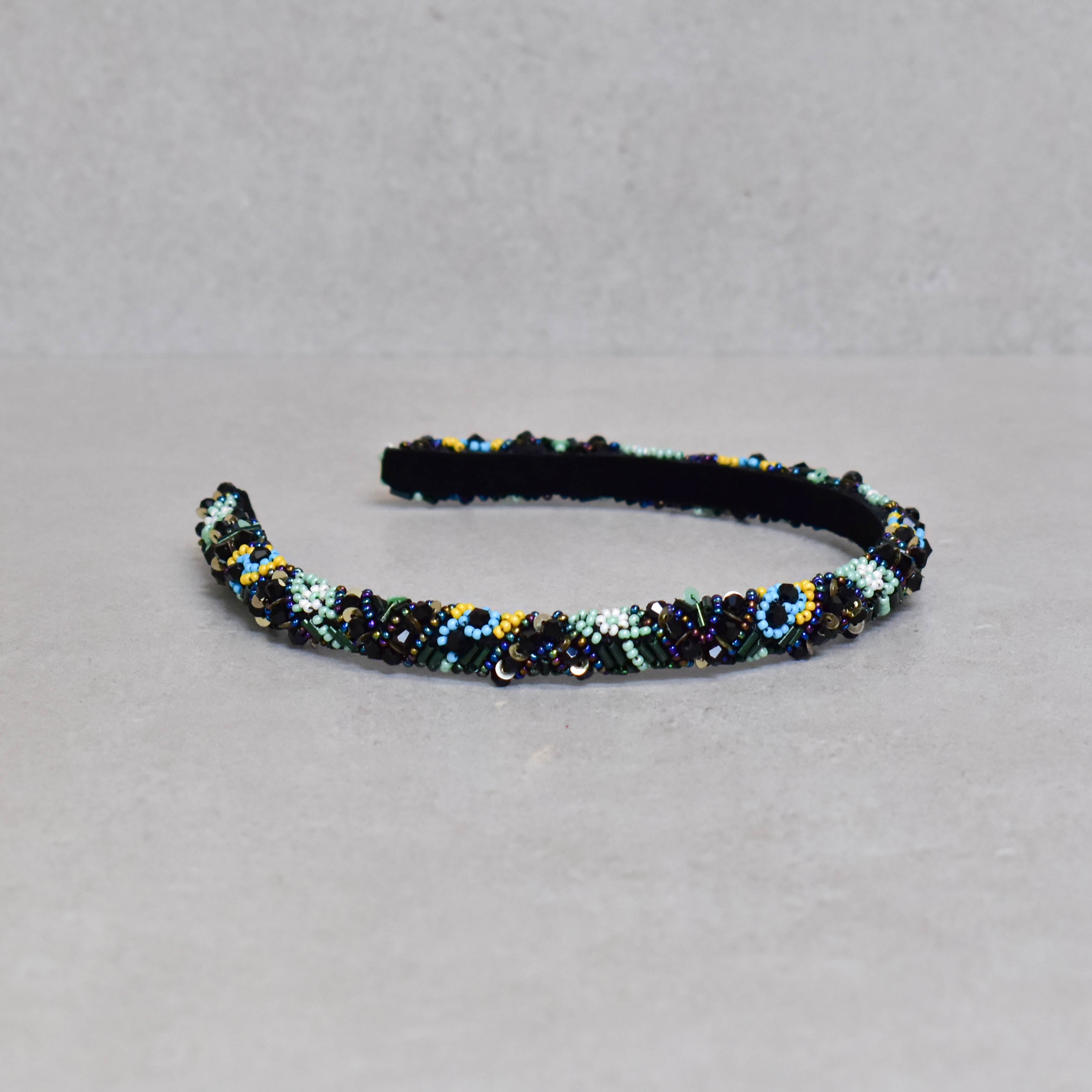 Cintillo Skinny Green Ethnic Crown Skinny