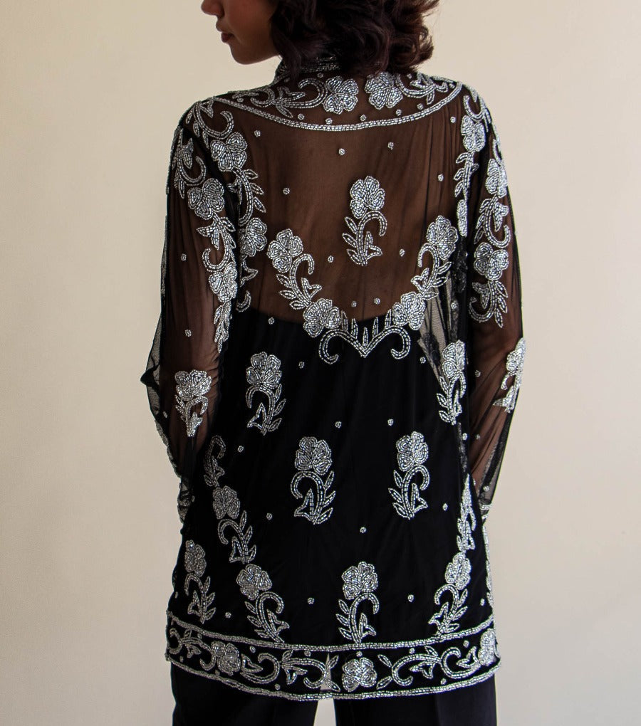 Chaqueta, Kimono traslucido silverstone