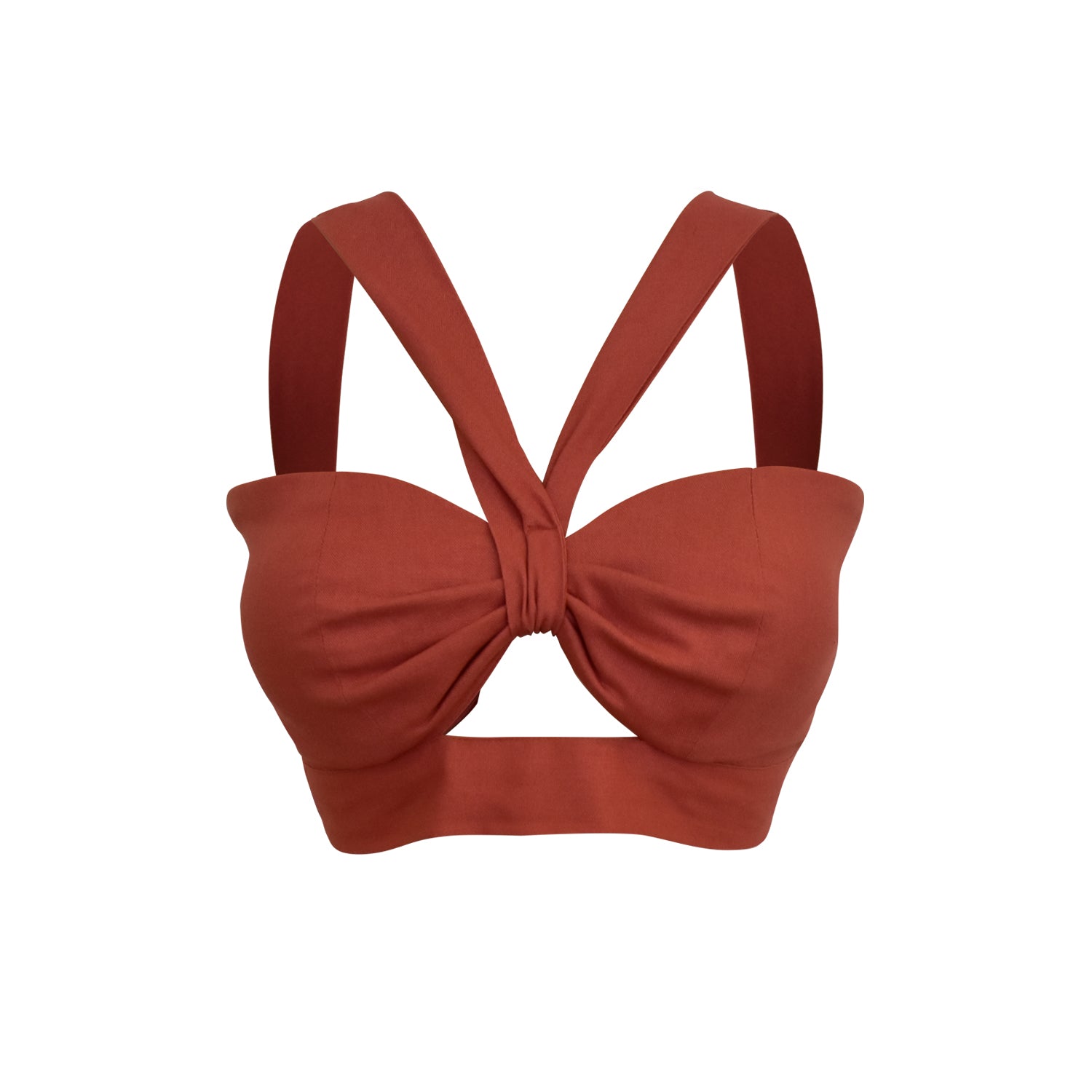 Conjunto DE LINO TOP Y FALDA LADRILLO