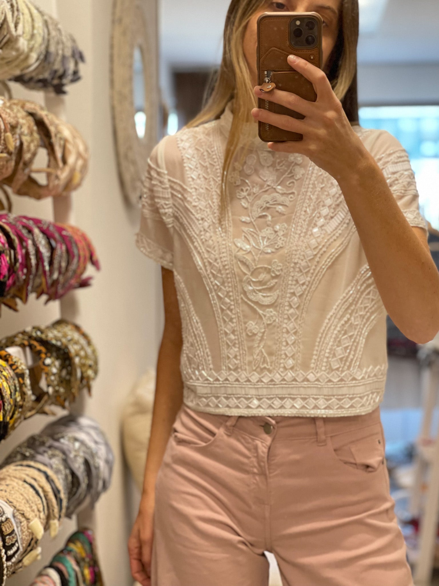 Blusa Nahla Full Piedras Blanca