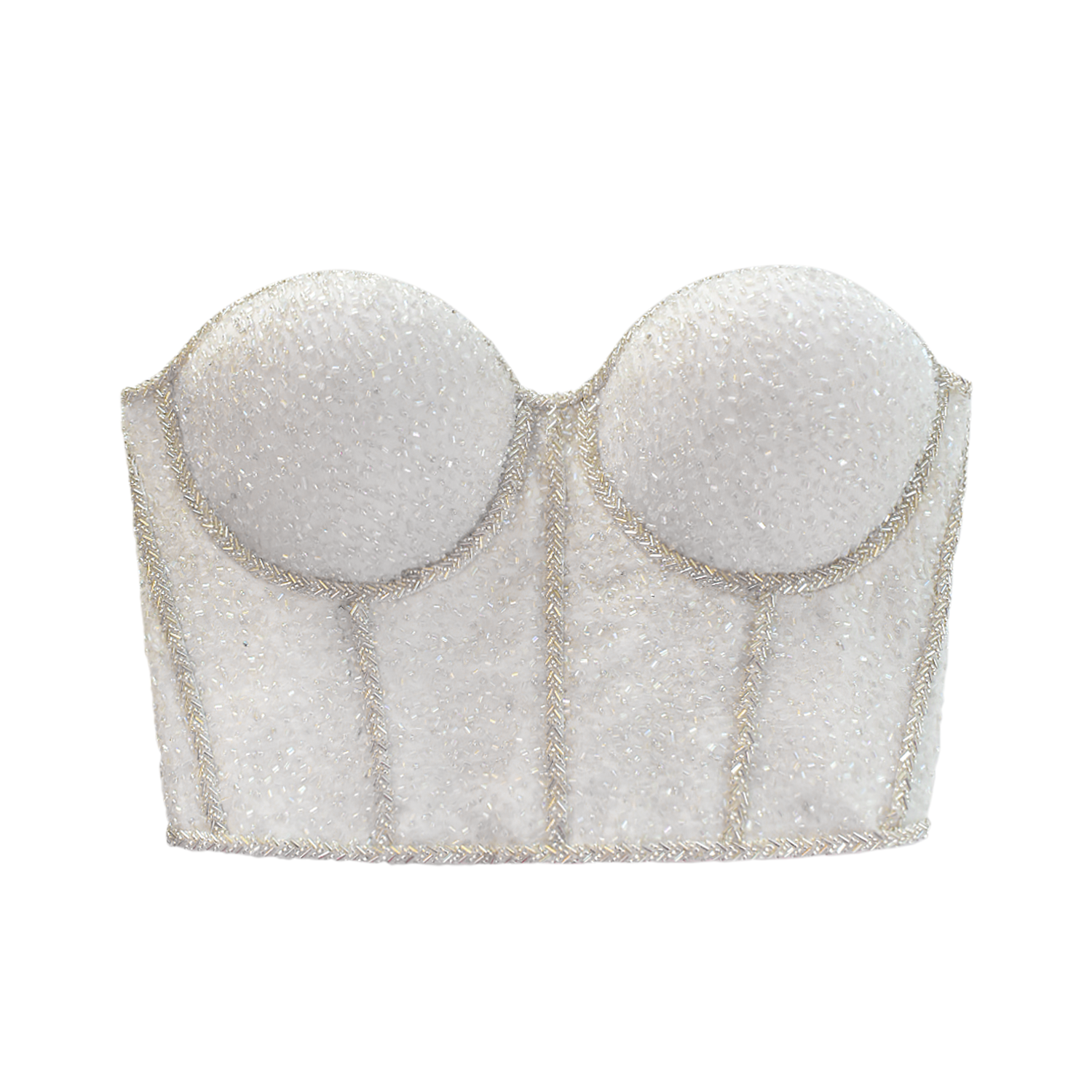 Corsé Luxurious White Premium A MEDIDA Full Piedras