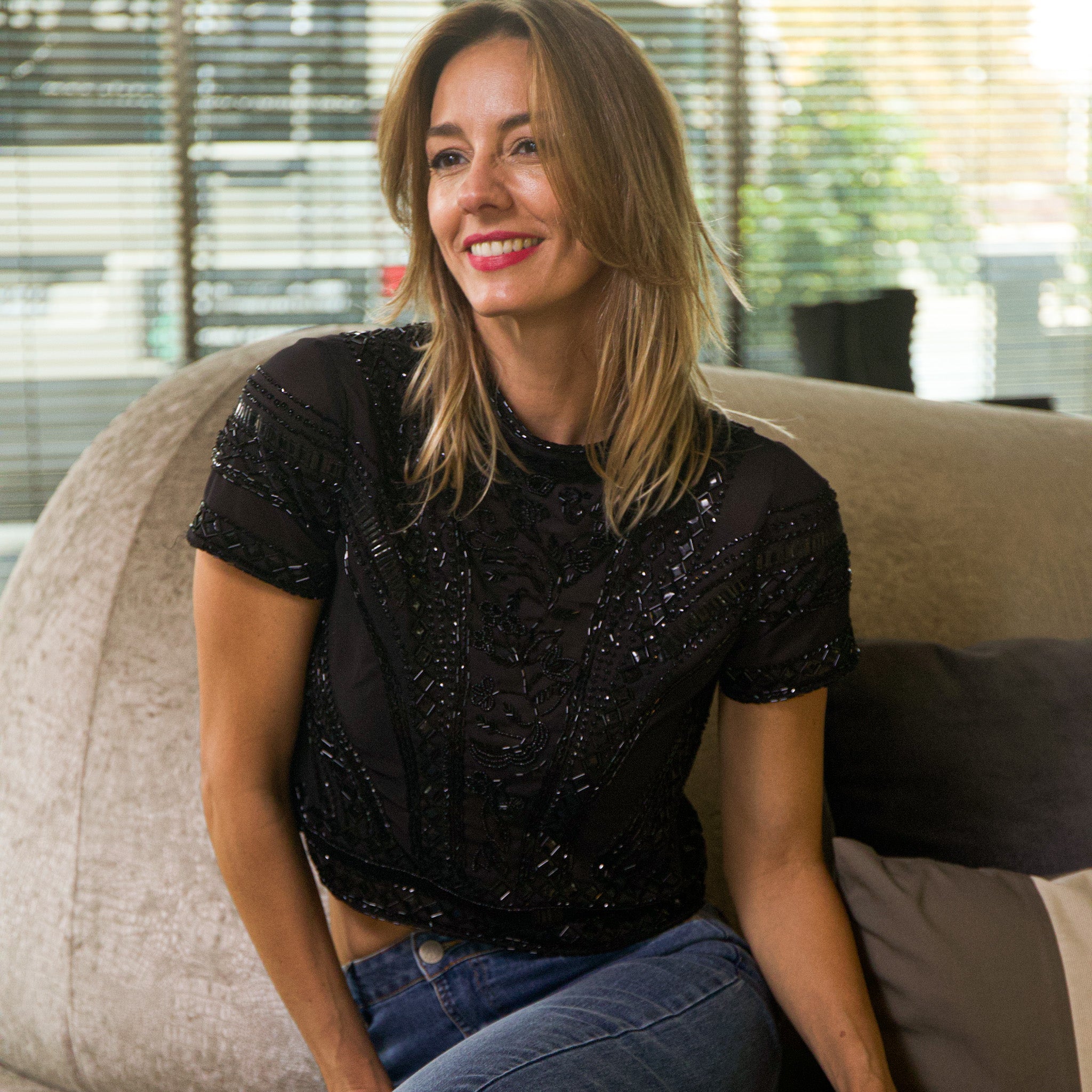 Polera blusa Rahab Full Piedras Negra