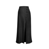 Conjunto DE LINO TOP Y FALDA Negro