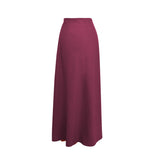 Conjunto DE LINO TOP Y FALDA burdeo