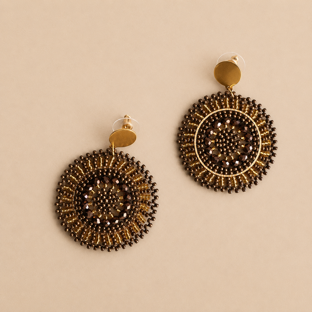 Aros Round brown sparkle