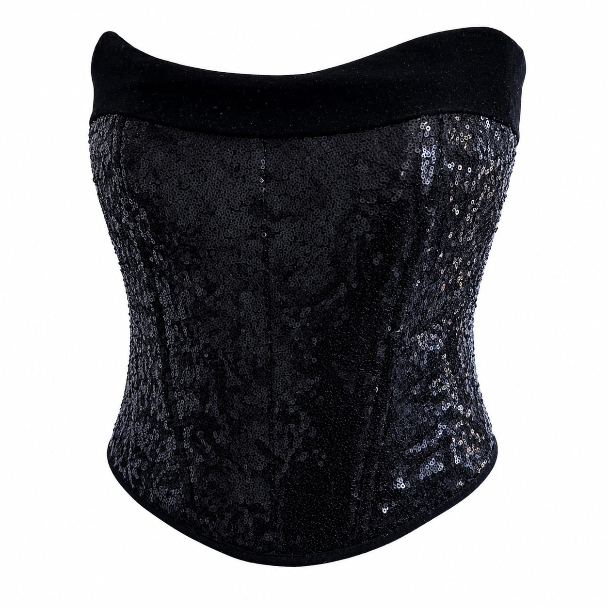 Corsé black sequins long