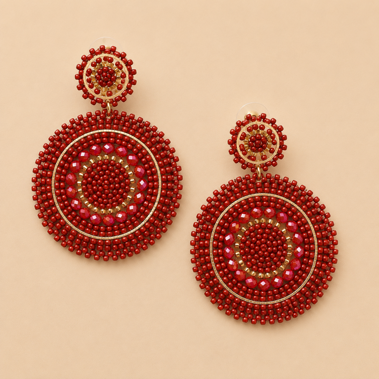 Aros Round red sparkle