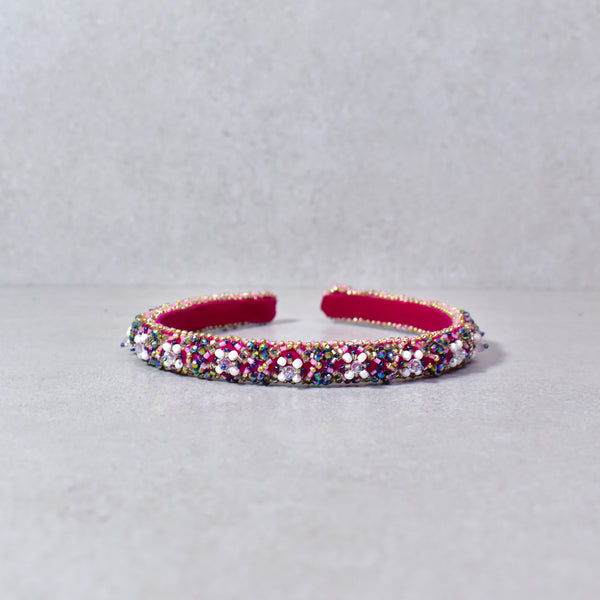 Cintillo Skinny Velvet Geometric