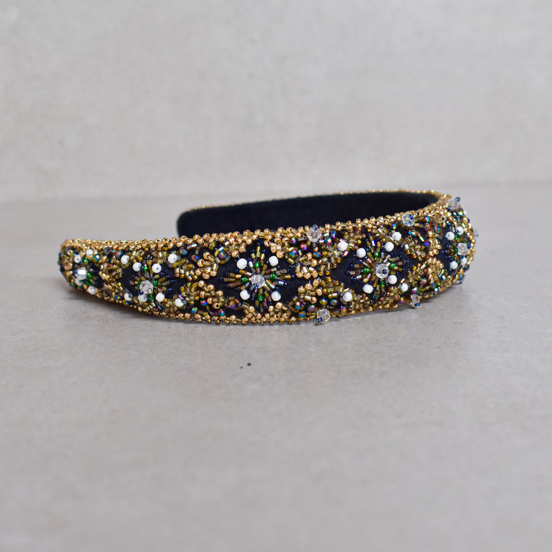 Cintillo Geometric BRIDGETE VELVET BLACK WIDER