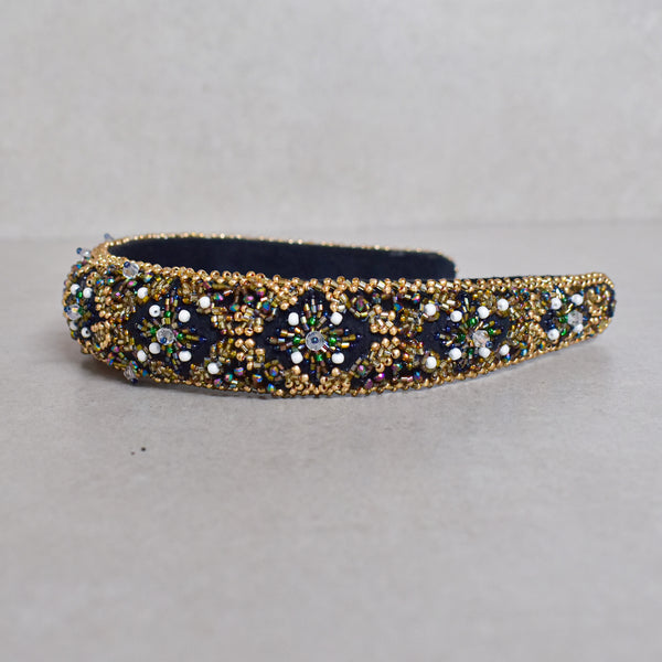 Cintillo Geometric BRIDGETE VELVET BLACK WIDER