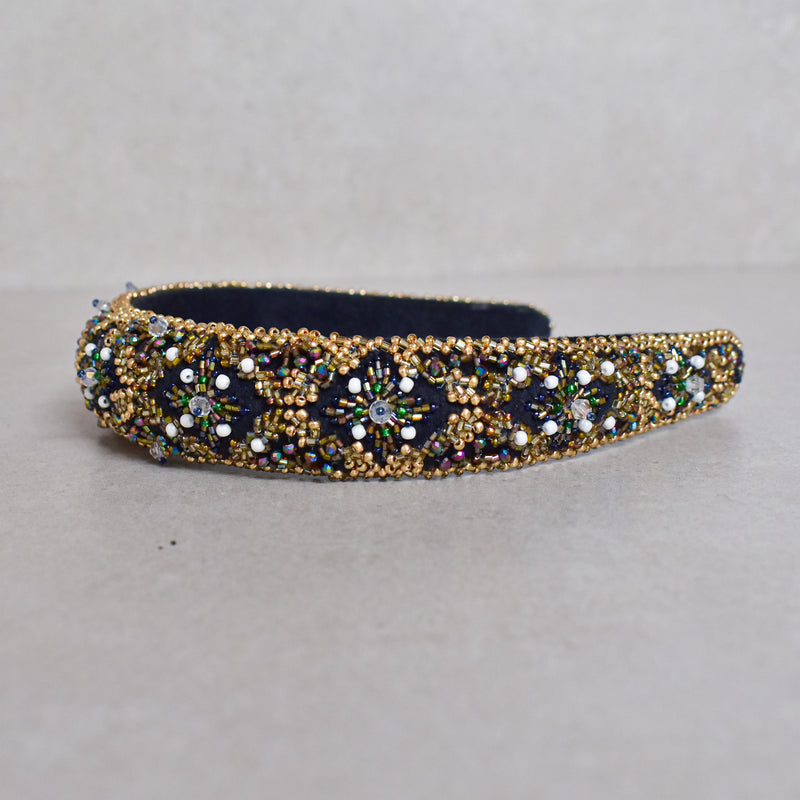 Cintillo Geometric BRIDGETE VELVET BLACK WIDER