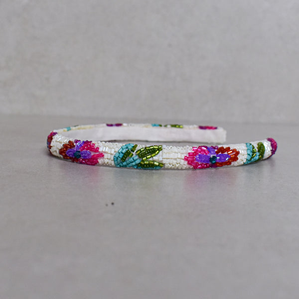 Cintillo luxury Garden White Skinny