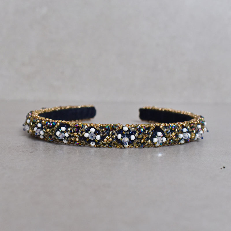 Cintillo Geometric BRIDGETE VELVET BLACK SKINNY