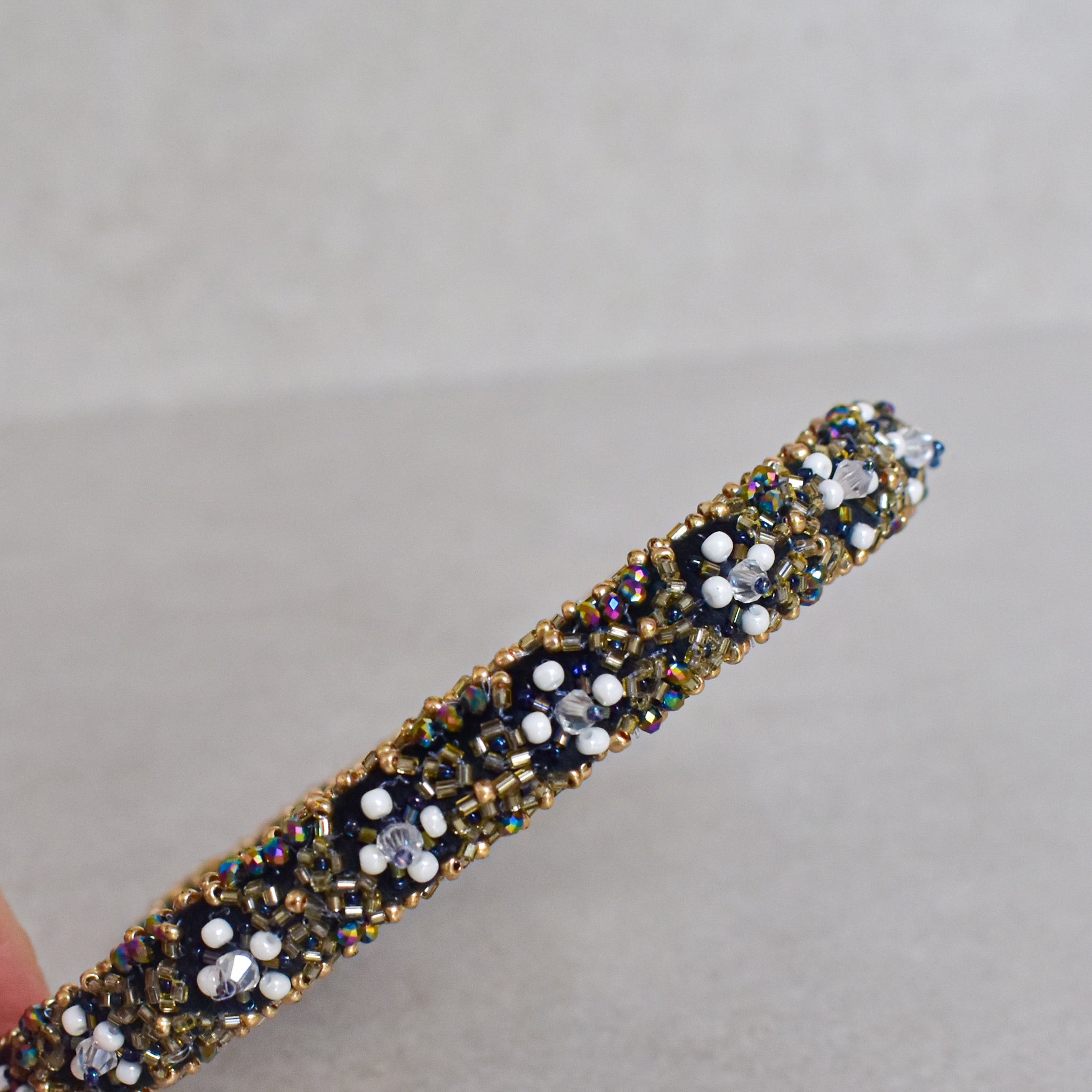 Cintillo Geometric BRIDGETE VELVET BLACK SKINNY