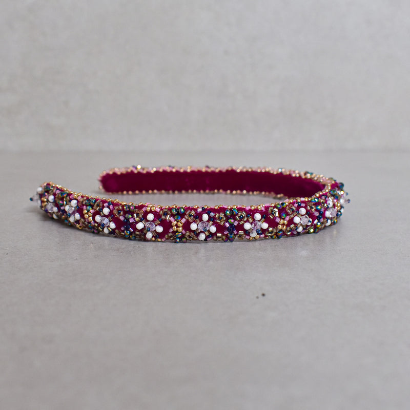 Cintillo Geometric BRIDGETE VELVET WINE SKINNY