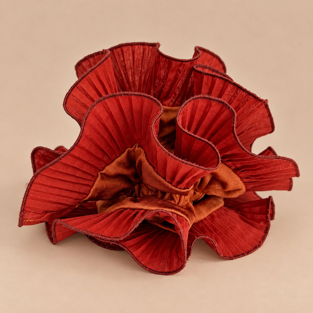 Scrunchie Terracota Orange Waves