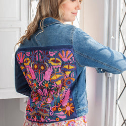 CHAQUETA AZUL PAVO REAL PIEDRAS OTOMI