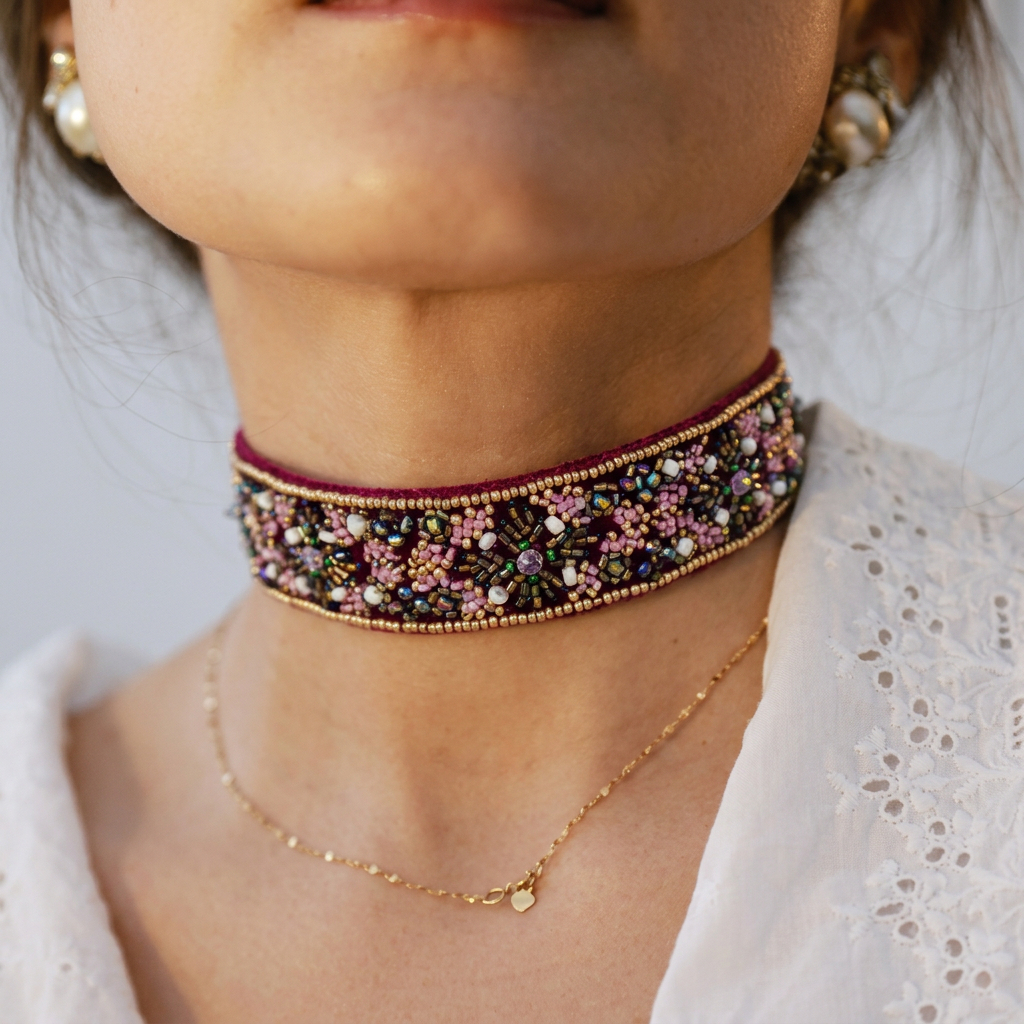 Choker Geometric Velvet