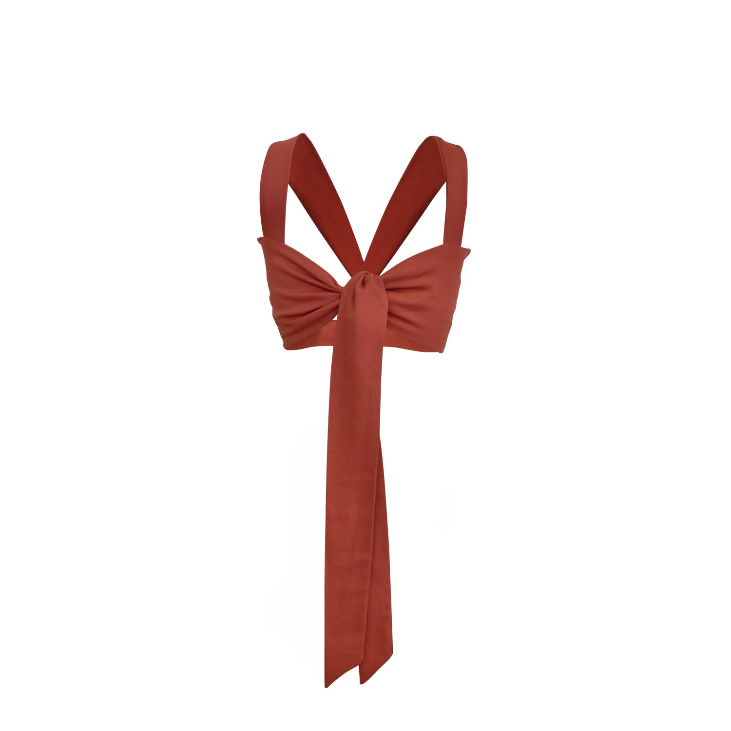 Conjunto DE LINO TOP Y FALDA LADRILLO