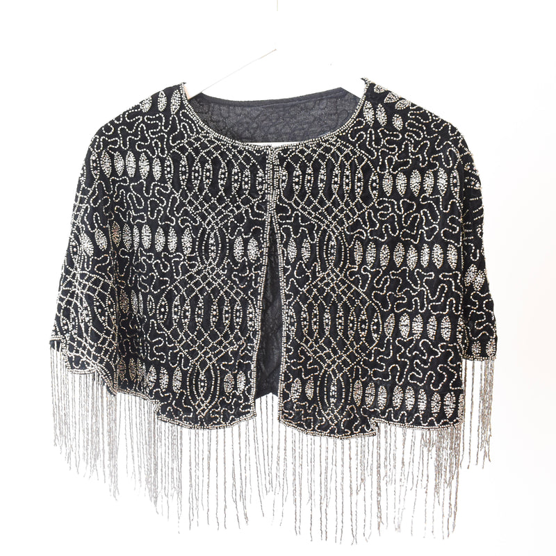 Capa velvet flecos mostacillas Silver Look