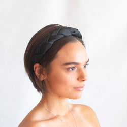 Cintillo trenzado  satin negro