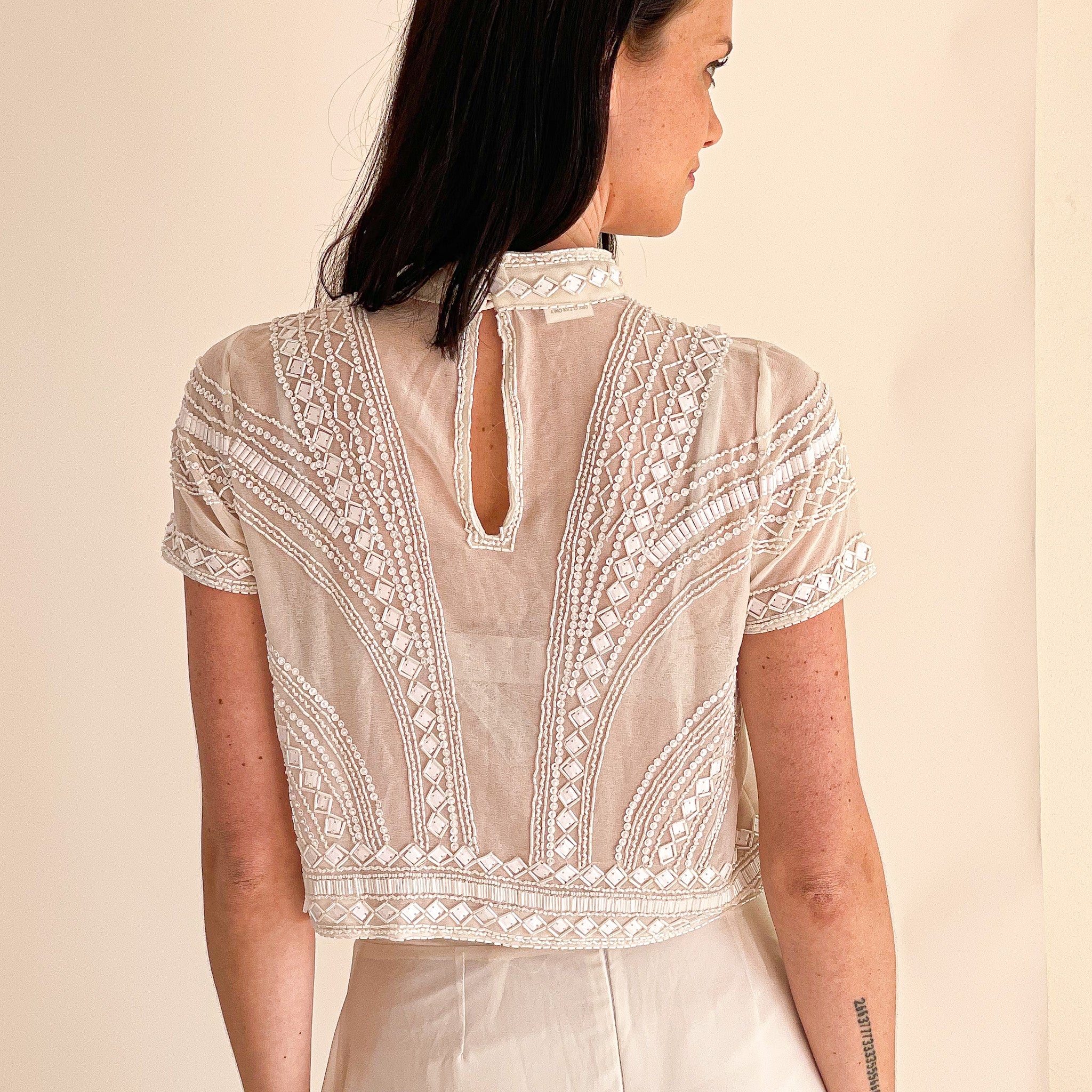 Blusa Nahla Full Piedras Blanca