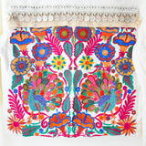 CHAQUETA BLANCA PAVO REAL  PIEDRAS OTOMI BORDE MONEDAS