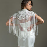 Capa bordada flecos Batgirl White