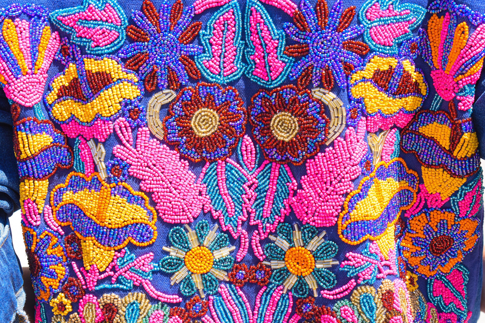 CHAQUETA AZUL PAVO REAL PIEDRAS OTOMI