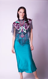 Capa bordada flecos flecos BUTTERFLY