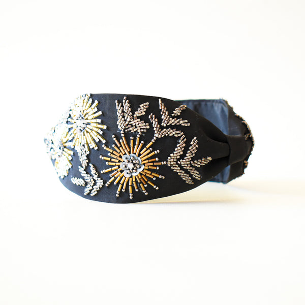 Cintillo diadema Fireworks Flower black