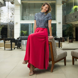 Falda envolvente vibrant fucsia
